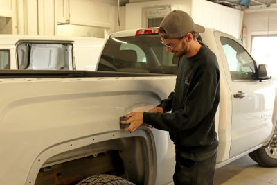The autobody shop location for Bridgeview Motors in St. Thomas Ontario.